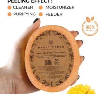 Natural Sponge Soap with Mango – 120g