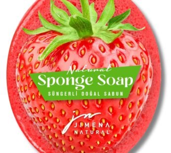 Fruit & Modern Soap Collection – 125g Plant-Based Foaming Bath Bars with Built-In Sponge System – Daily Use Shower Soap Set (Strawberry Sponge Soap)