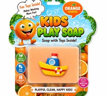 Gentle Kids Body Soap Bar 120 g – Coconut Oil Based Natural Cleansing Soap with Castor, Olive, Sweet Almond & Apricot Kernel Oils – Mild Daily Bath Soap – Fruity Scent Options (Orange)